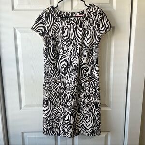Lilly Pulitzer Layton Shift Dress brown zebra pattern Size Medium